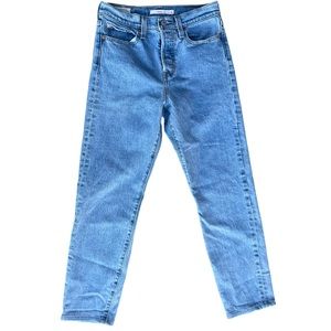 Levi's Wedgie Fit Button Fly High Rise Distressed Jeans Size 25